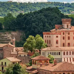 Un borgo con castello e vigneti, ideale per un tour vino Piemonte.