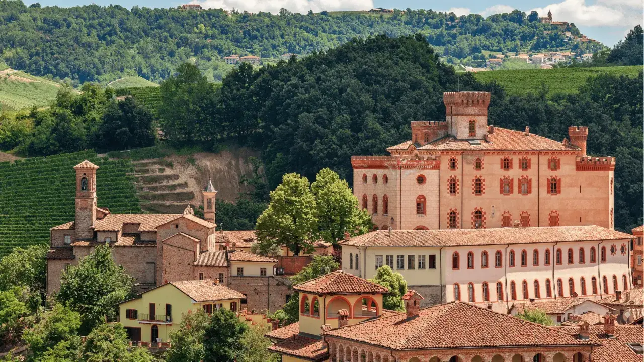 Un borgo con castello e vigneti, ideale per un tour vino Piemonte.